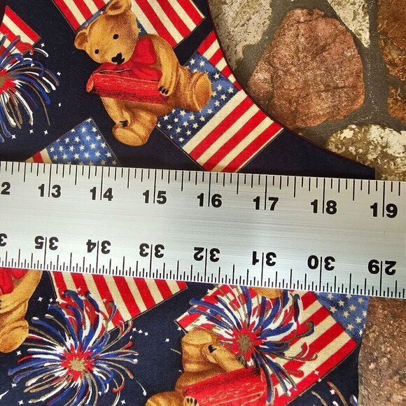 Vintage Saddle River Sportswear Patriotic Teddy Bear & Fireworks Vest Size Small - Picture 4 of 8
